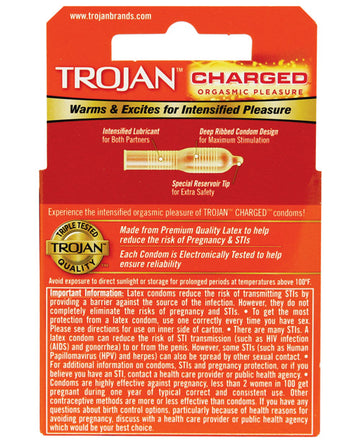 Trojan Intensified Charged Condoms - Box of 3 Paradise Marketing