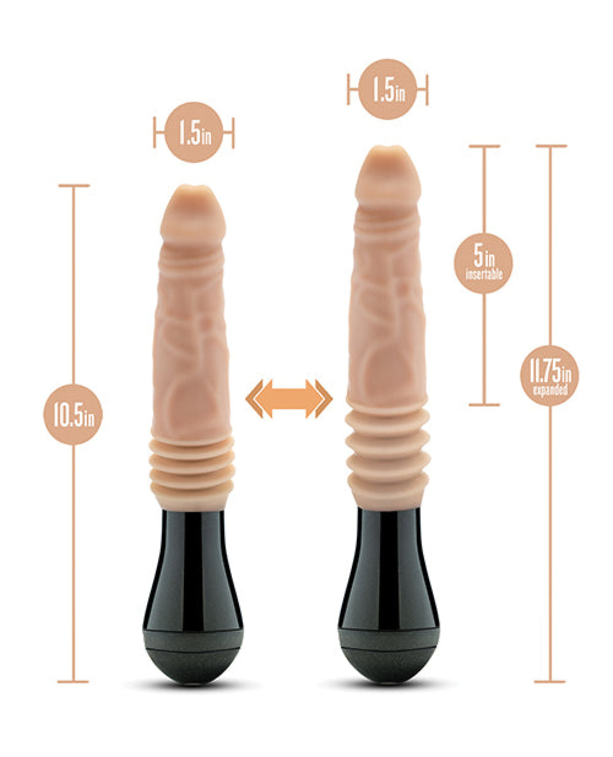 Blush Dr. Skin Silicone Dr. Arthur Thrusting Gyrating Vibrating Dildo Blush