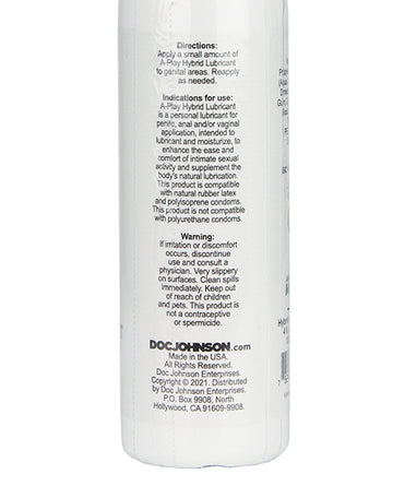A Play Hybrid Anal Lubricant - 4 oz Doc Johnson
