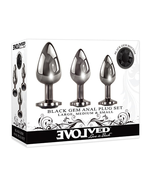 Evolved Black Gem Anal Plug set Evolved Novelties INC