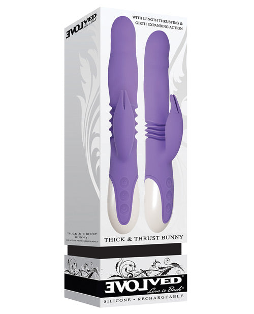 Evolved Thick & Thrust Bunny Dual Stim Rechargeable - Purple Evolved Novelties INC