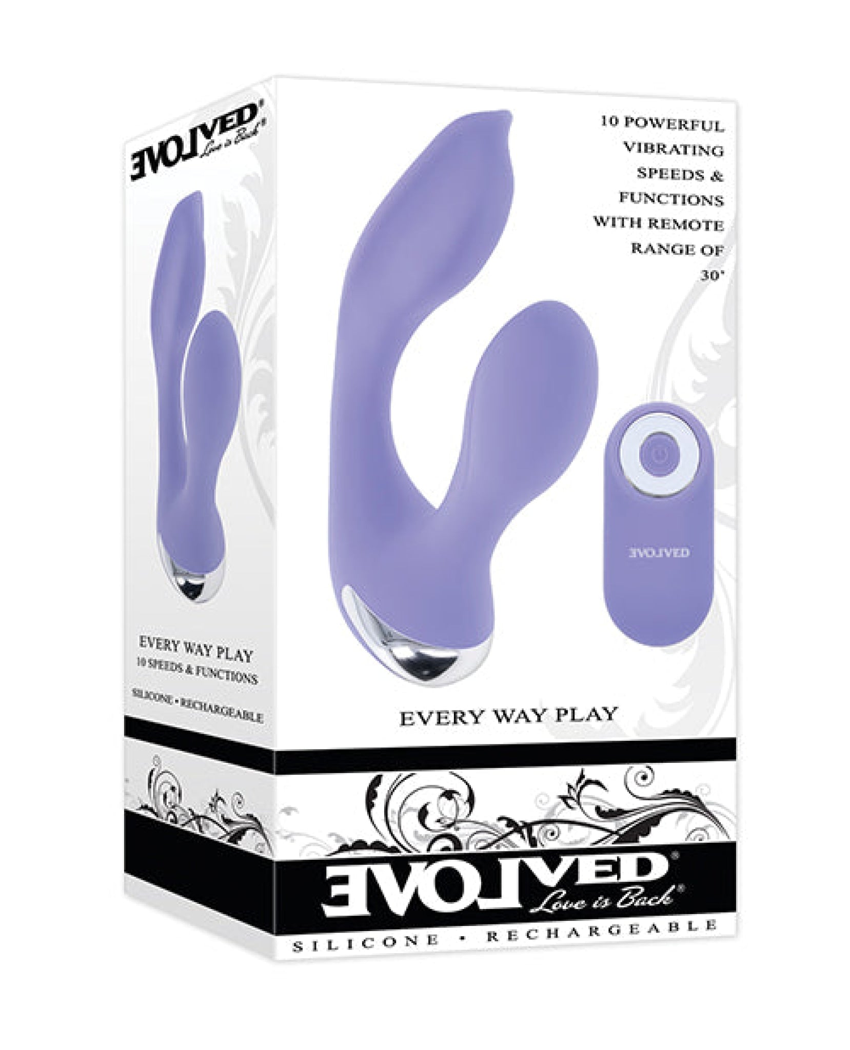 Evolved Every Way Play Remote Controlled Rabbit Vibrator - Lilac Evolved Novelties INC