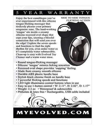 Evolved Lickity Slit Oral Massager - Black Evolved Novelties INC
