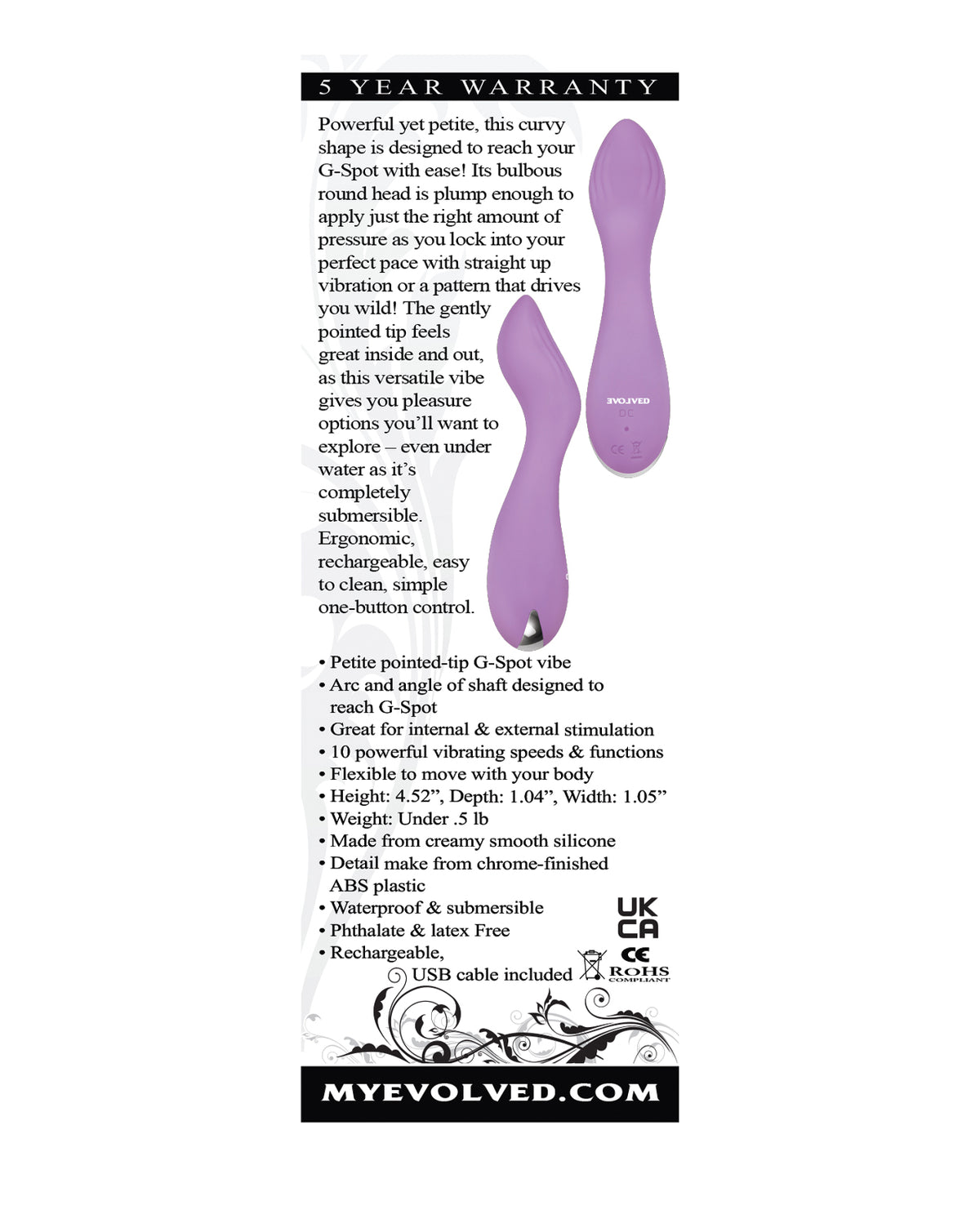 Evolved Lilac G Petite G Spot Vibe - Purple Evolved Novelties INC
