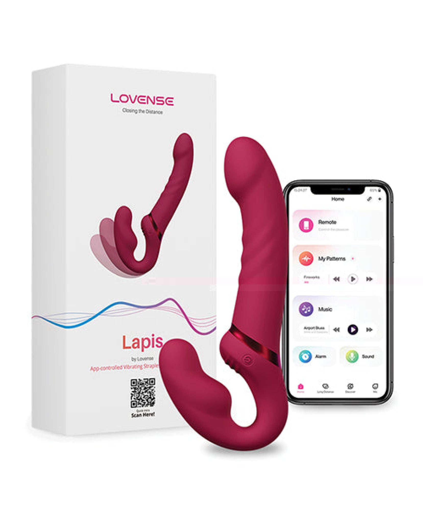 Lovense Lapis Vibrating Strapless Strap On - Pink Lovense®
