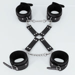 Lust Pu Leather All 4's Fuzzy Cuff Set - Black Comme Ci Comme Ca