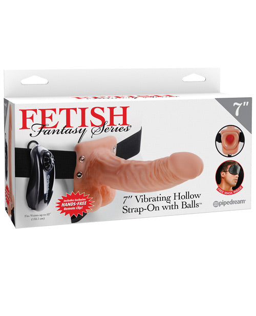 "Fetish Fantasy Series 7"" Vibrating Hollow Strap On W/balls" Pipedream Products