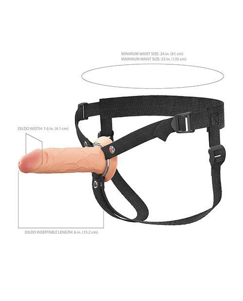 Fantasy X-tensions Elite 6" Silicone Hollow Strap-on w/Harness - Light Pipedream Products