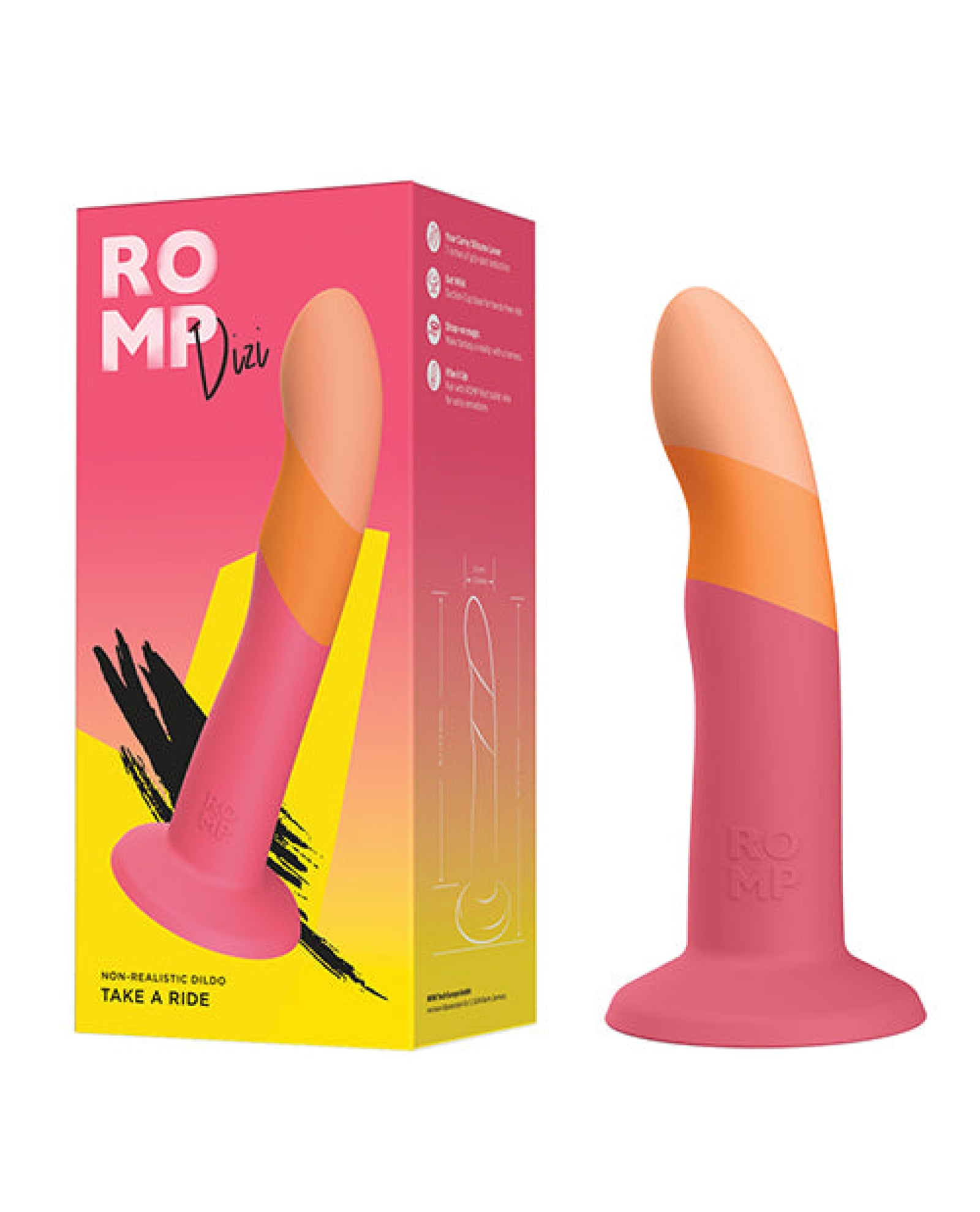ROMP Dizi 3 Color Dildo - Pink Wow Tech