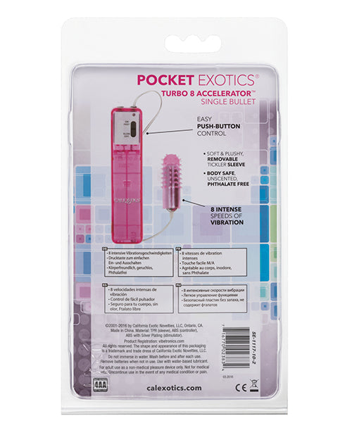 Pocket Exotics Turbo 8 Accelerator Single Bullet - Pink California Exotic Novelties
