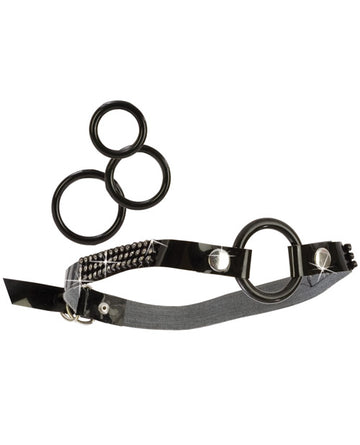 Bound by Diamonds Open Ring Gag - Black California Exotic Novelties