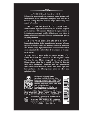 Shunga Warming Oil - 3.5 Oz Midnight Sorbet Shunga