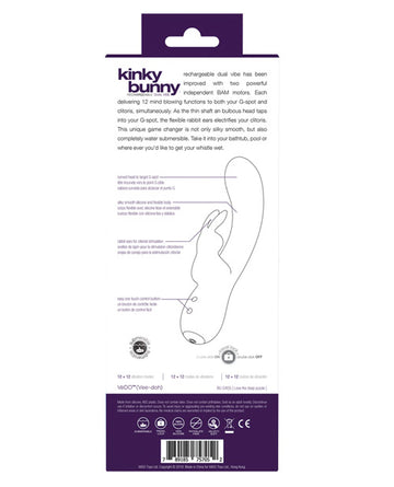 Vedo Kinky Bunny Plus Rechargeable Dual Vibe Savvy Co.