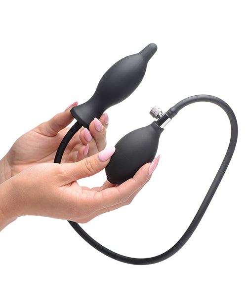 Master Series Dark Inflator Inflatable Silicone Anal Plug - Black Xr LLC