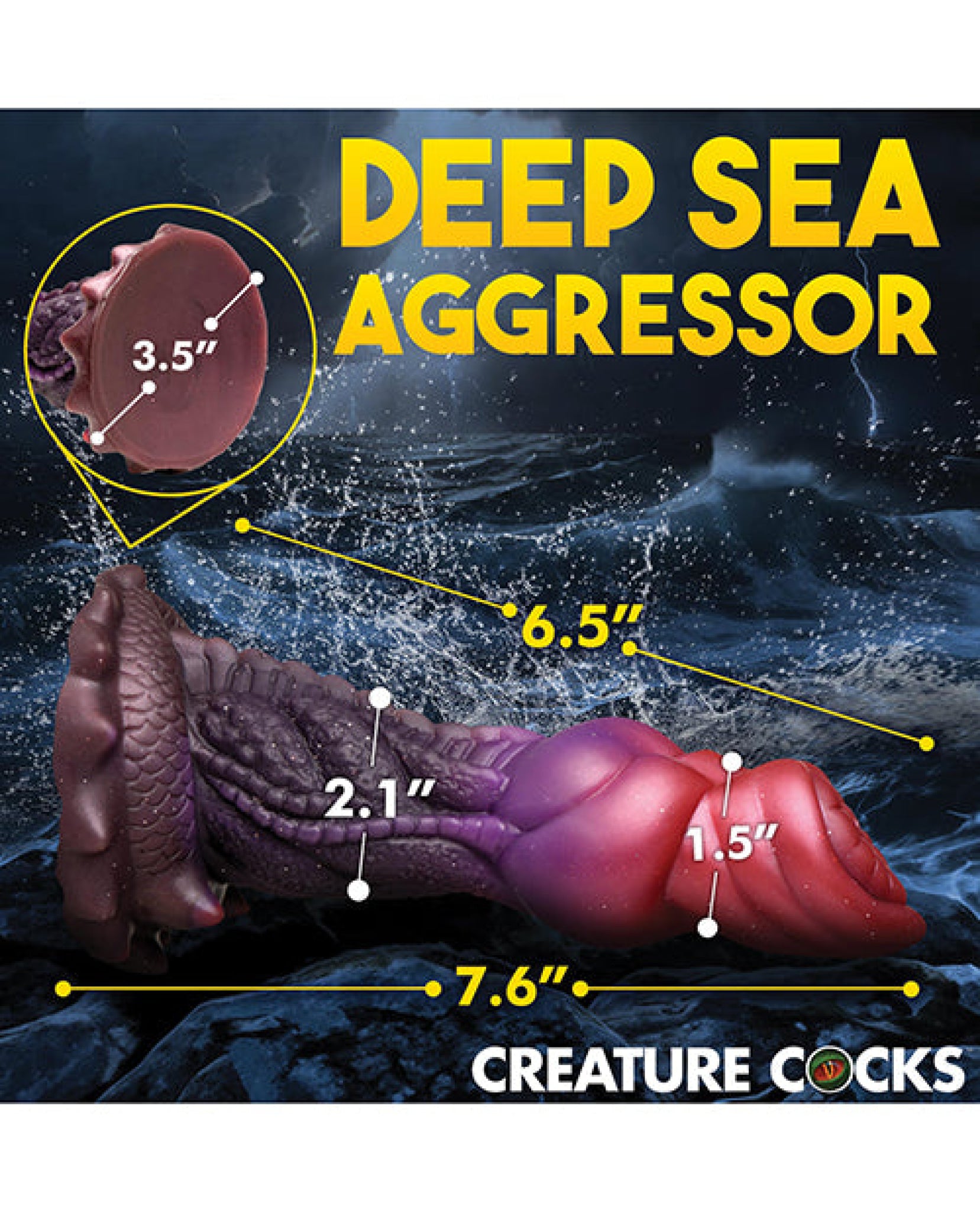 Creature Cocks Deep Diver Silicone Dildo - Multi Color Xr LLC