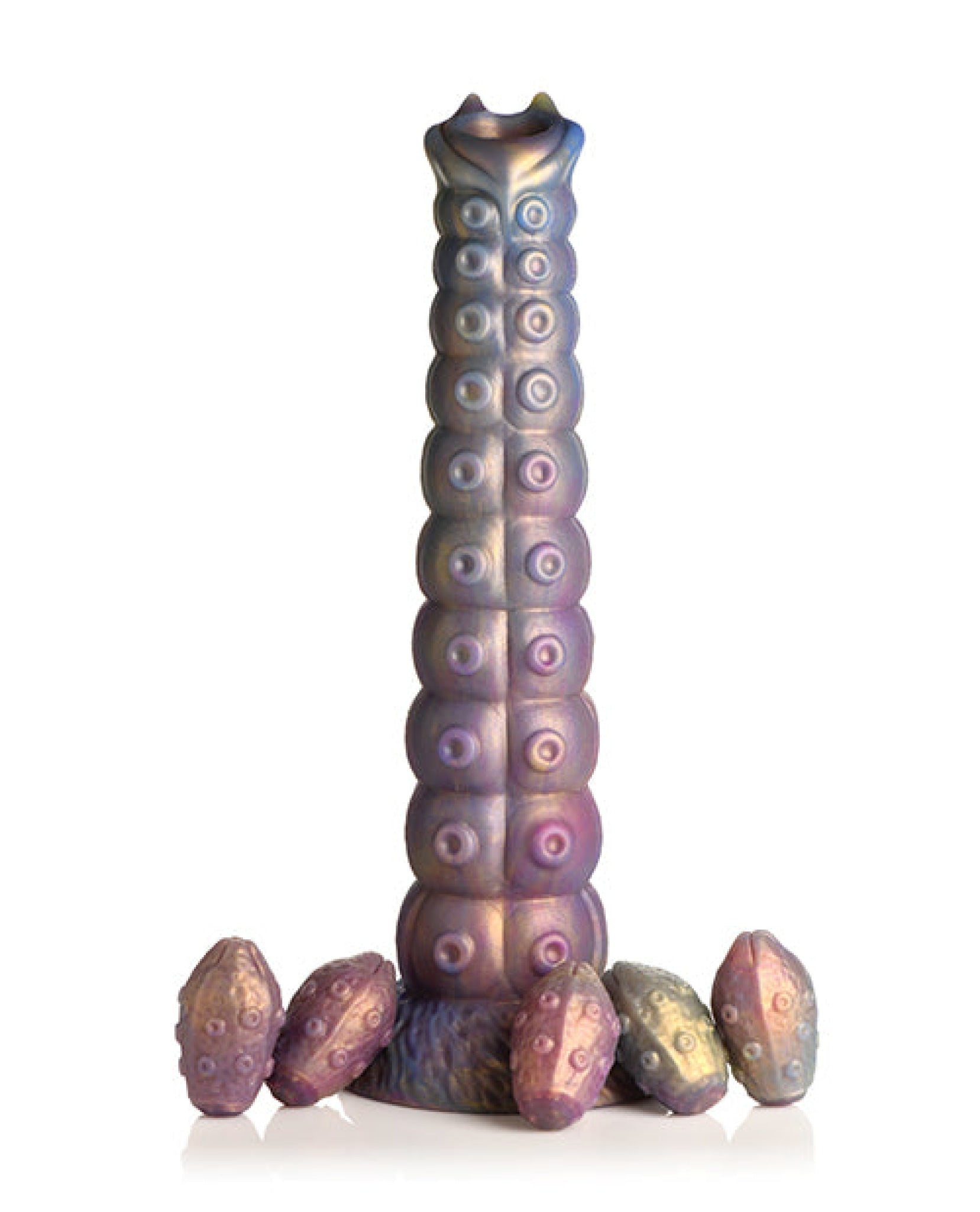 Creature Cocks Deep Invader Tentacle Ovipositor Silicone Dildo w/Eggs - Multi Color Xr LLC