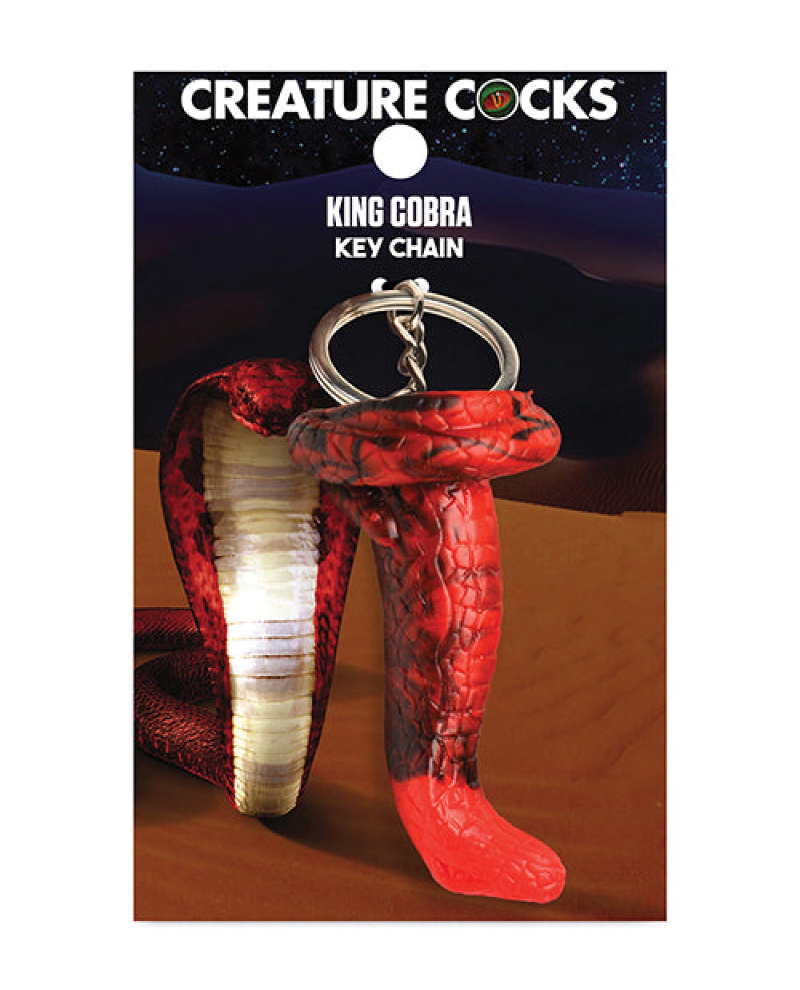 Creature Cocks King Cobra Silicone Key Chain - Black/Red Xr LLC