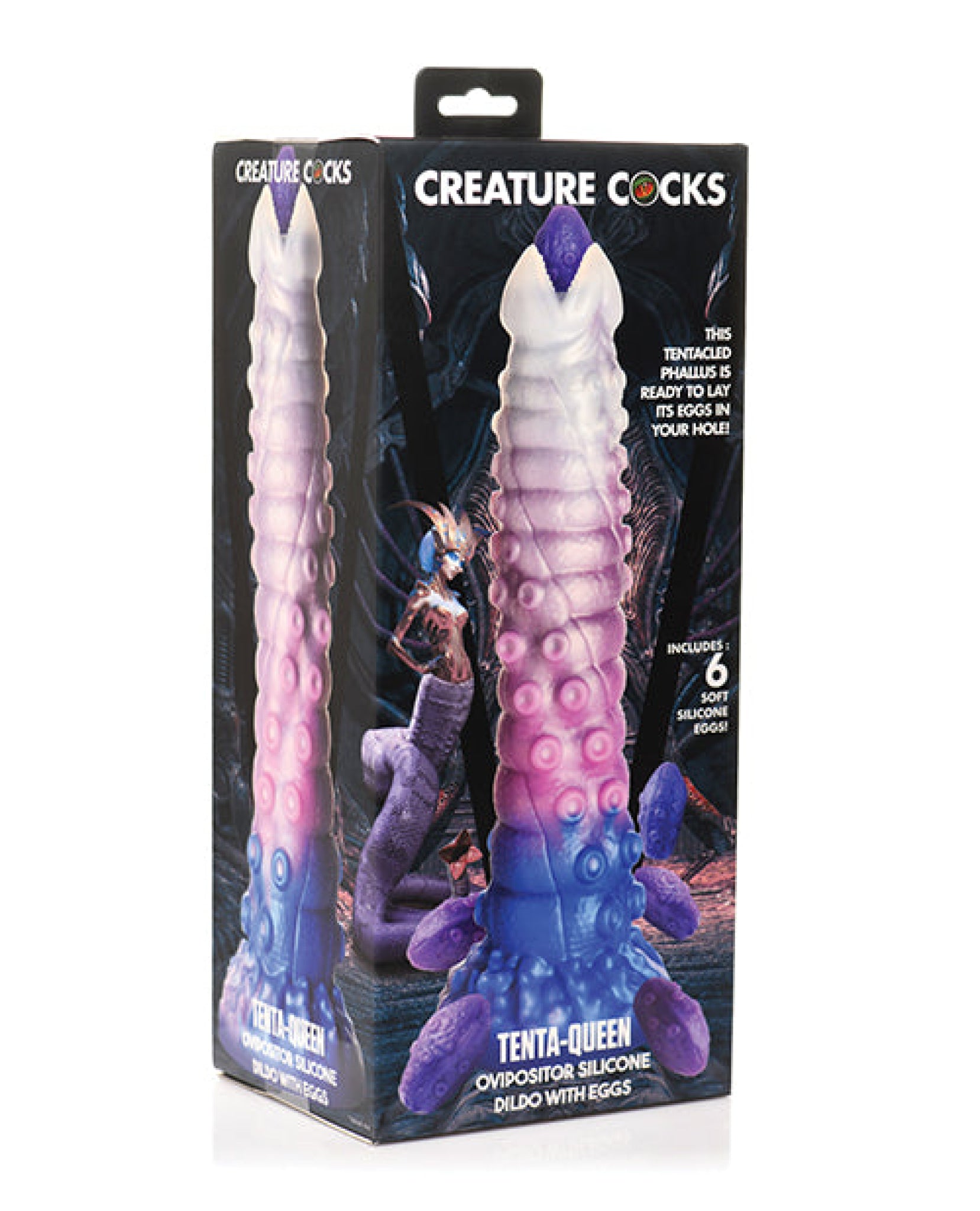 Creature Cocks Tenta-Queen Ovipositor Silicone Dildo w/Eggs - Multi Color Xr LLC