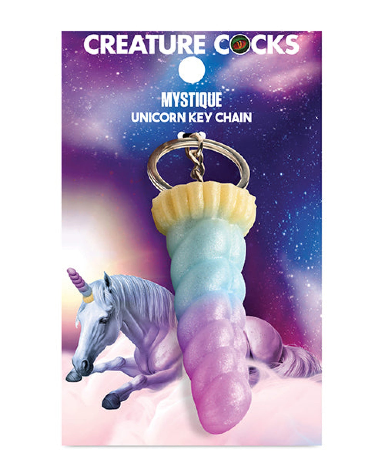Creature Cocks Mystique Unicorn Silicone Key Chain - Multi Color Xr LLC