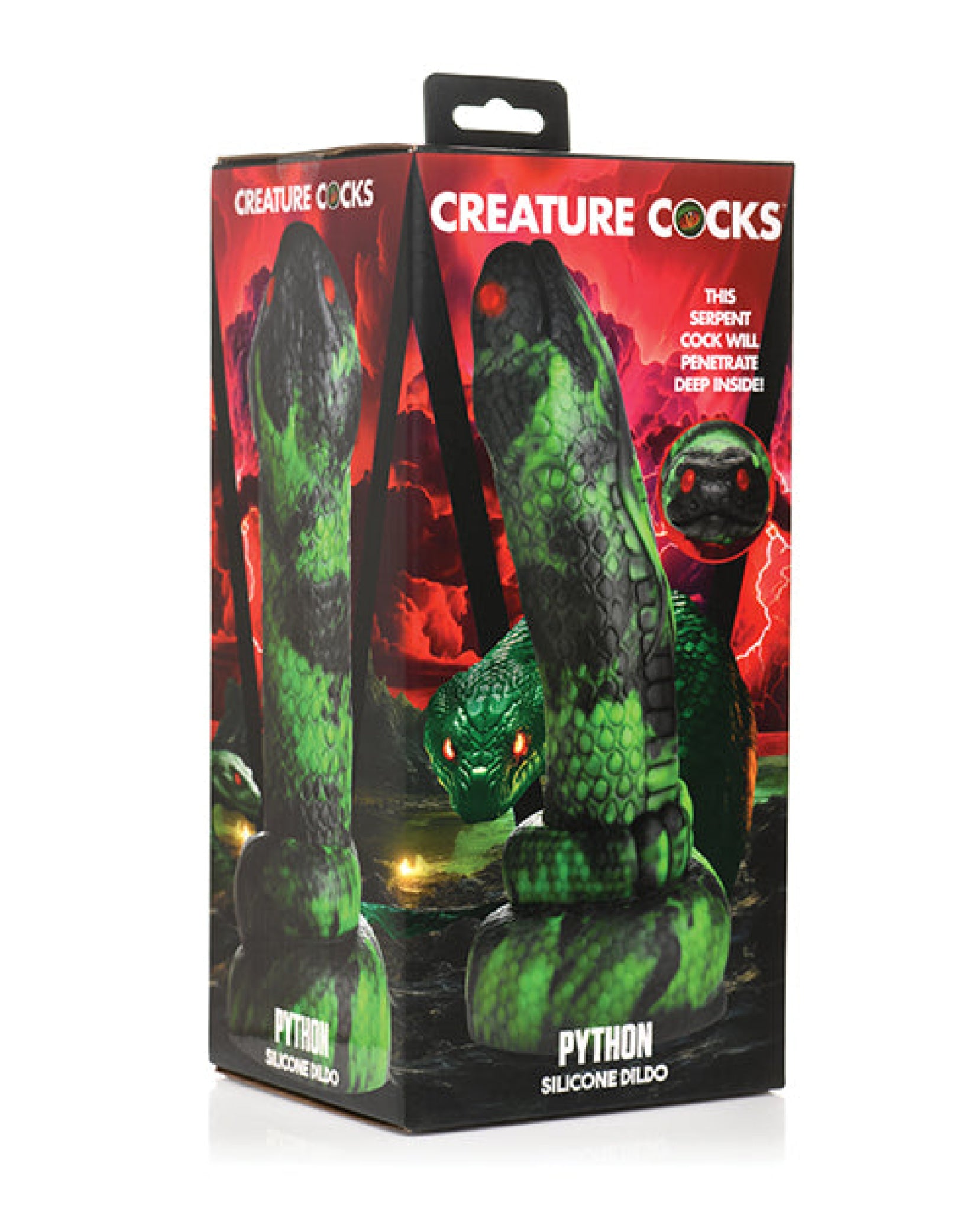 Creature Cocks Python Silicone Dildo - Black/Green Xr LLC