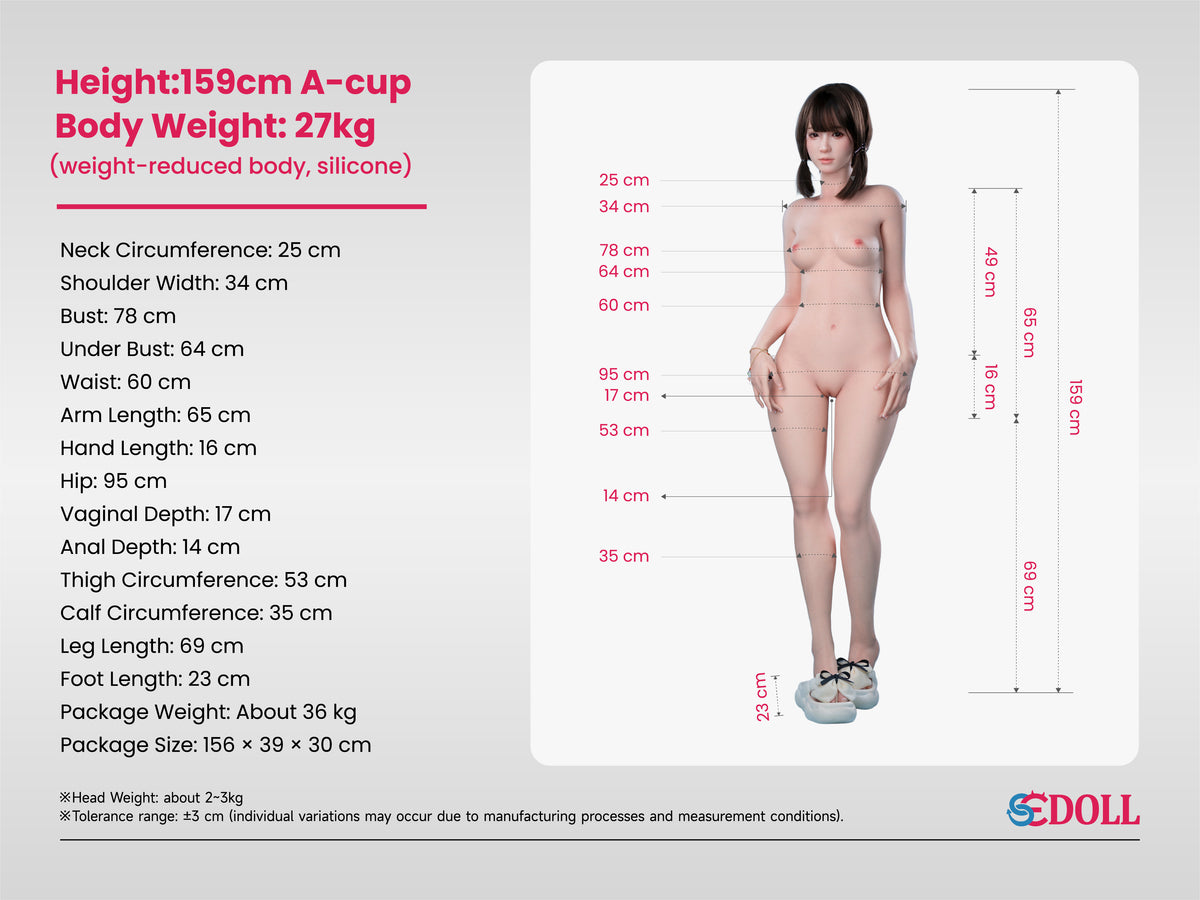 Airi.A Realistic Skin Textures T159cm(5ft3) A-Cup Full Silicone Sex Doll - SEDOLL®