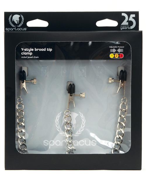 Spartacus Y-style Broad Tip Nipple Clamps & Clit Clamp Spartacus