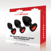 Whipsmart Heartbreaker 3 Pc Crystal Heart Anal Training Set - Black/red Xgen