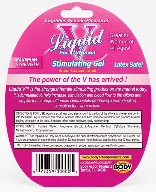 Liquid V Female Stimulant - 10 Ml Bottle In Clamshell Body Action