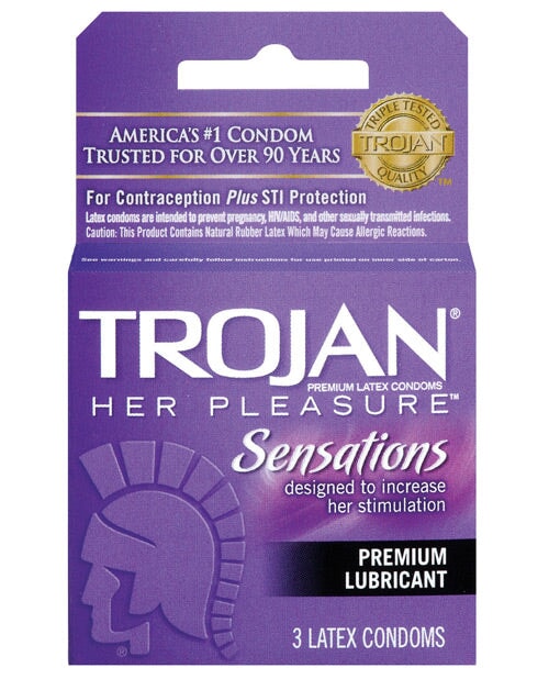 Trojan Her Pleasure Condoms - Box Of 3 Trojan