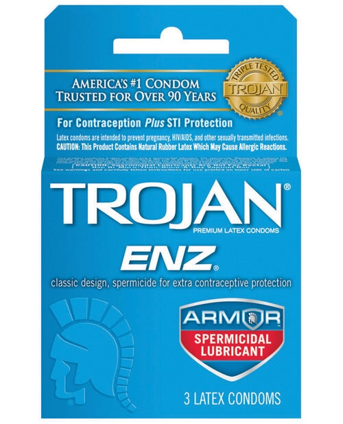 Trojan Enz Spermicidal Lubricated Condoms - Box Of 3 Trojan