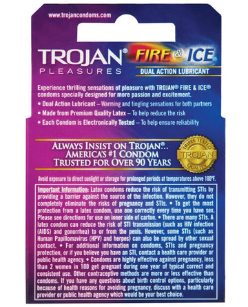 Trojan Fire & Ice Condoms - Box Of 3 Trojan