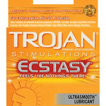 Trojan Ultra Ribbed Ecstasy Condoms - Box Of 3 Trojan