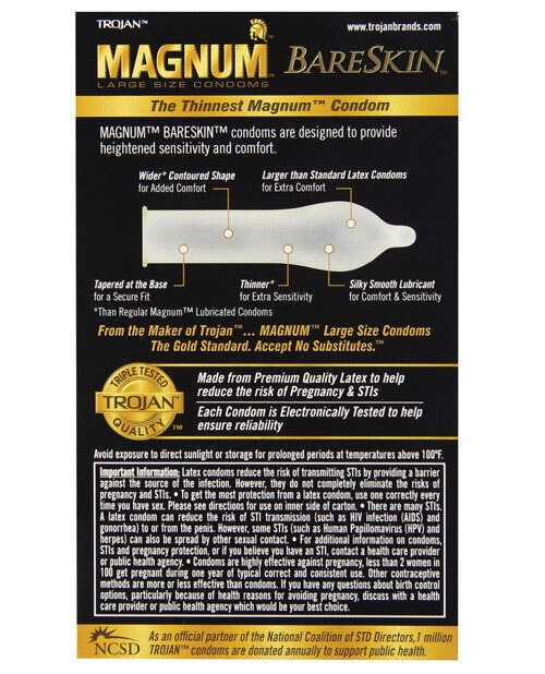 Trojan Magnum Bareskin Condoms Trojan