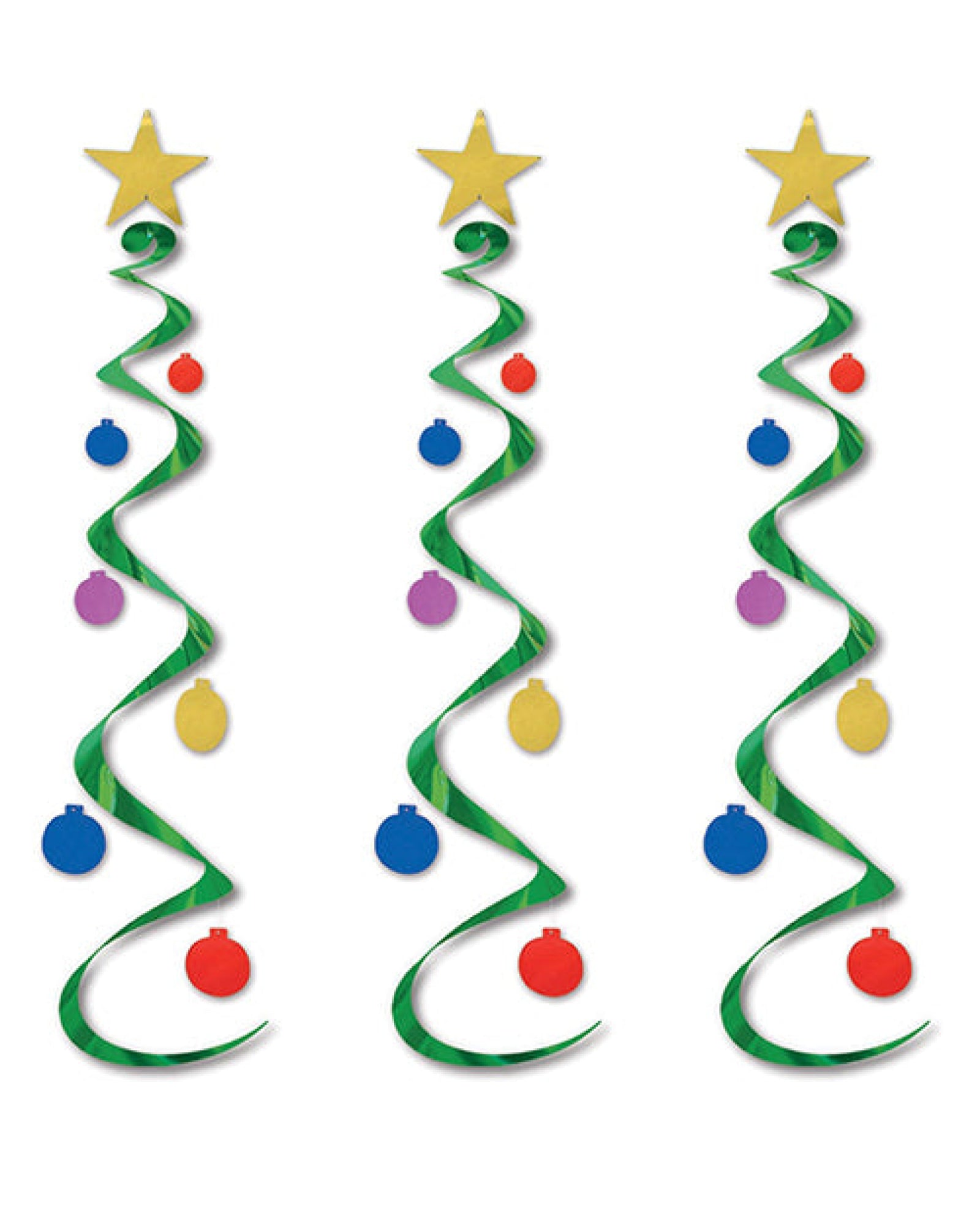 Holiday Tree Whirls Decor - Multi Color Beistle