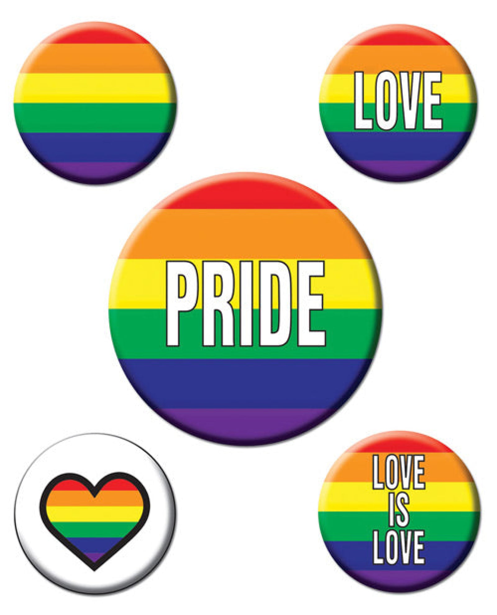 Rainbow Rainbow Party Buttons Beistle