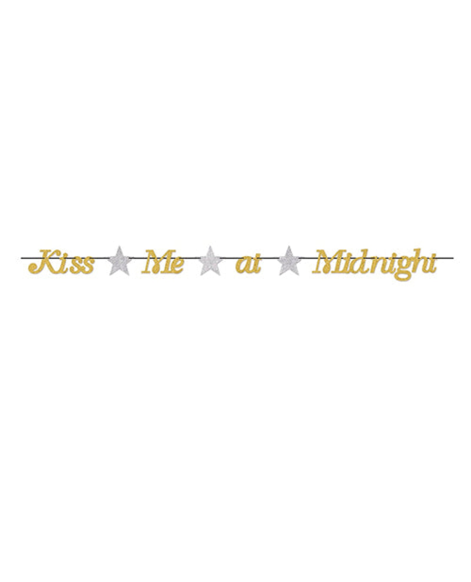 New Year's Kiss Me At Midnight Streamer - Gold-silver Beistle