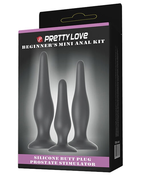 Pretty Love Beginner's Mini Anal Kit - Black Set Of 3 Pretty Love