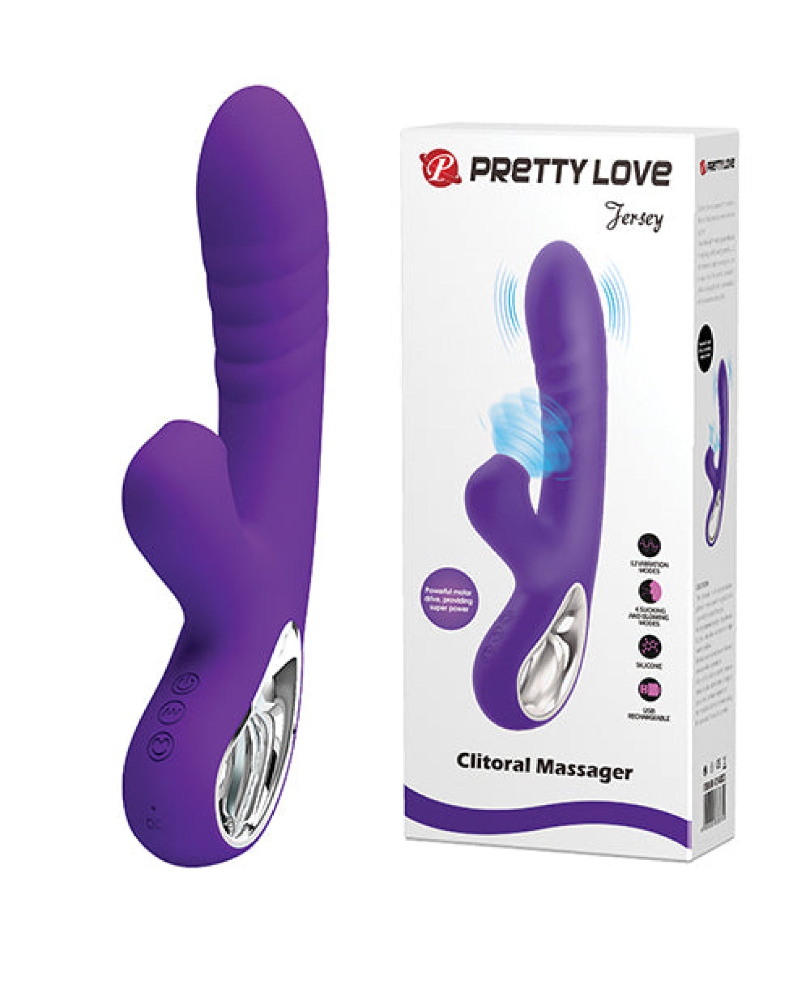 Pretty Love Jersey Sucking & Vibrating Rabbit - Purple Pretty Love