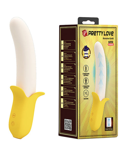 Pretty Love Banana Geek Thrusting Vibrator - Yellow Pretty Love