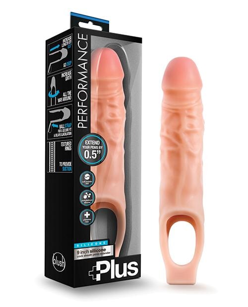 Blush Performance Plus Silicone Cock Sheath Penis Extender - Flesh Blush Novelties