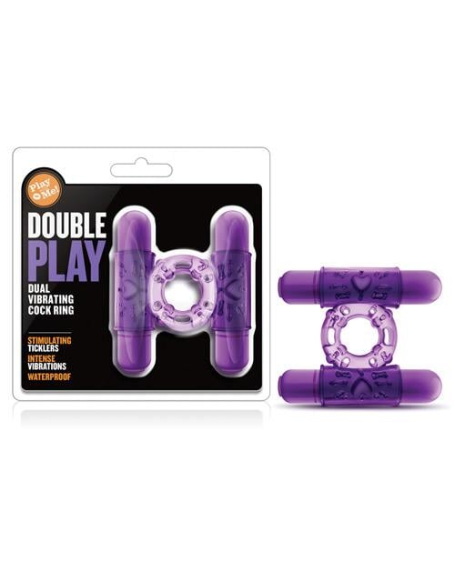 Blush Play With Me Double Play Dual Vibrating Cockring - Purple Blush