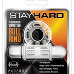 Blush Stay Hard 10 Function Vibrating Bull Ring Cock Ring - Clear Blush Novelties