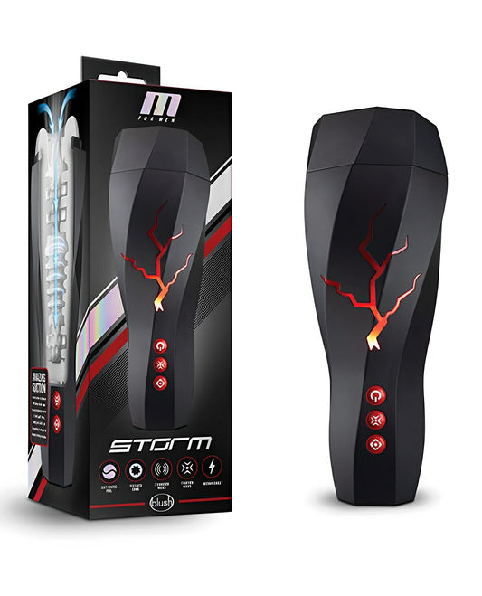 Blush M For Men Storm Suction Powered Stroker - Clear Blush Novelties