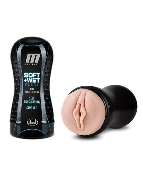 Blush M For Men Soft And Wet Pussy With Pleasure Orbs Self Lubricating Stroker - Vanilla Blush Novelties