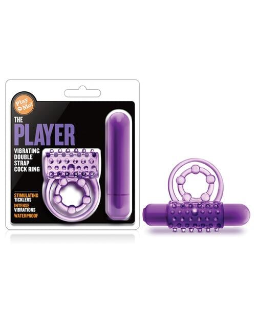 Blush Play With Me The Player Vibrating Double Strap Cockring - Purple Blush