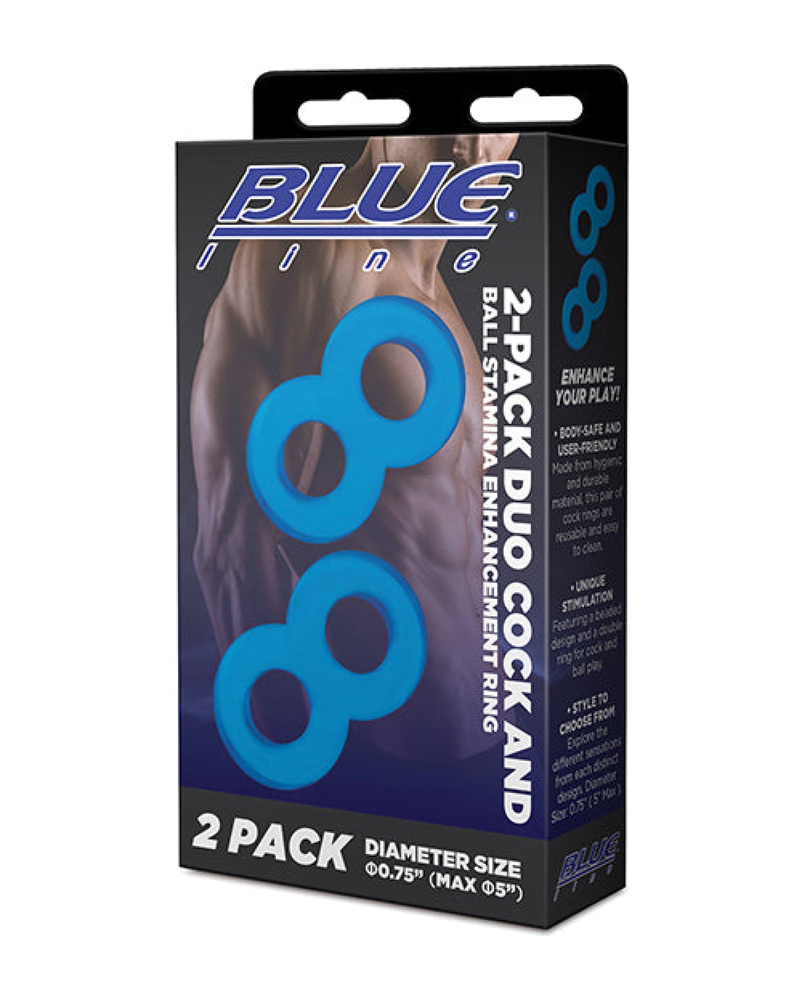 Blue Line C & B Dual Cock & Ball Stamina Enhancement Ring - Jelly Blue Pack Of 2 Blue Line