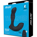 Blue Line Vibrating Prostate Thumper W-remote - Black Blue Line