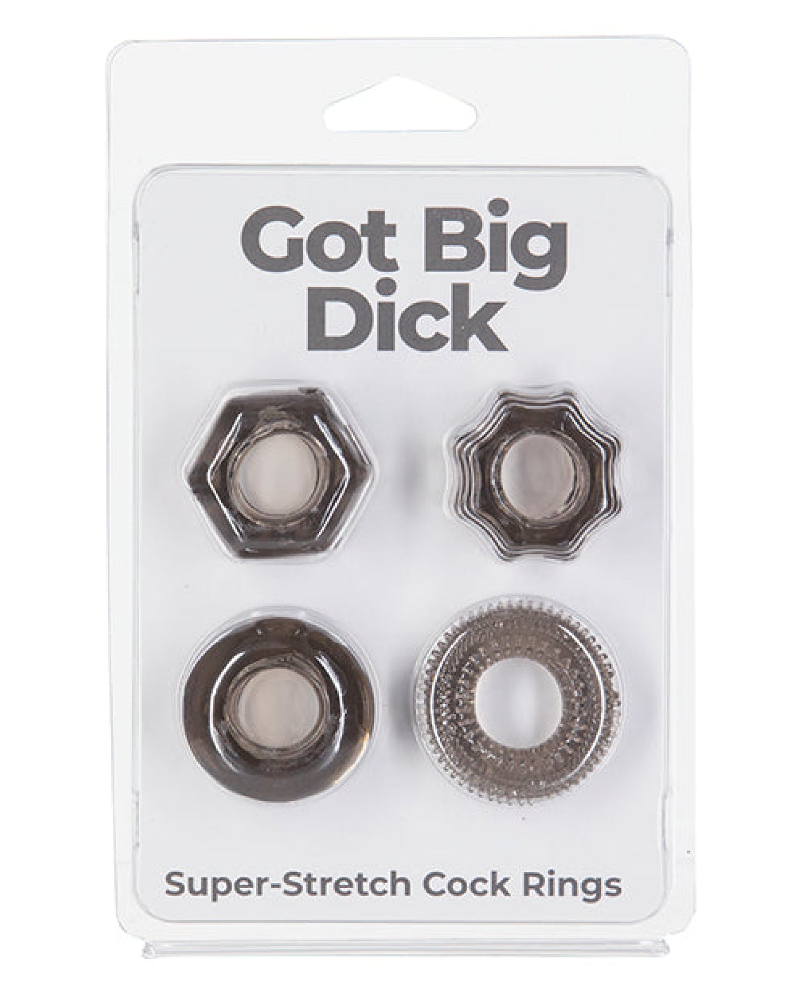 Got Big Dick 4 Pack Cock Rings - Black BMS