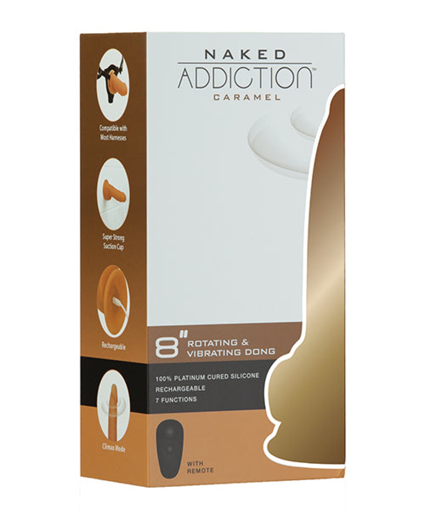 Naked Addiction 8" Dual Density Silicone Dildo - Caramel BMS