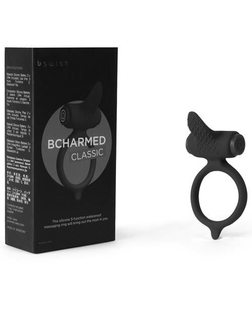Bcharmed Classic Vibrating Cock Ring - Black Bswish
